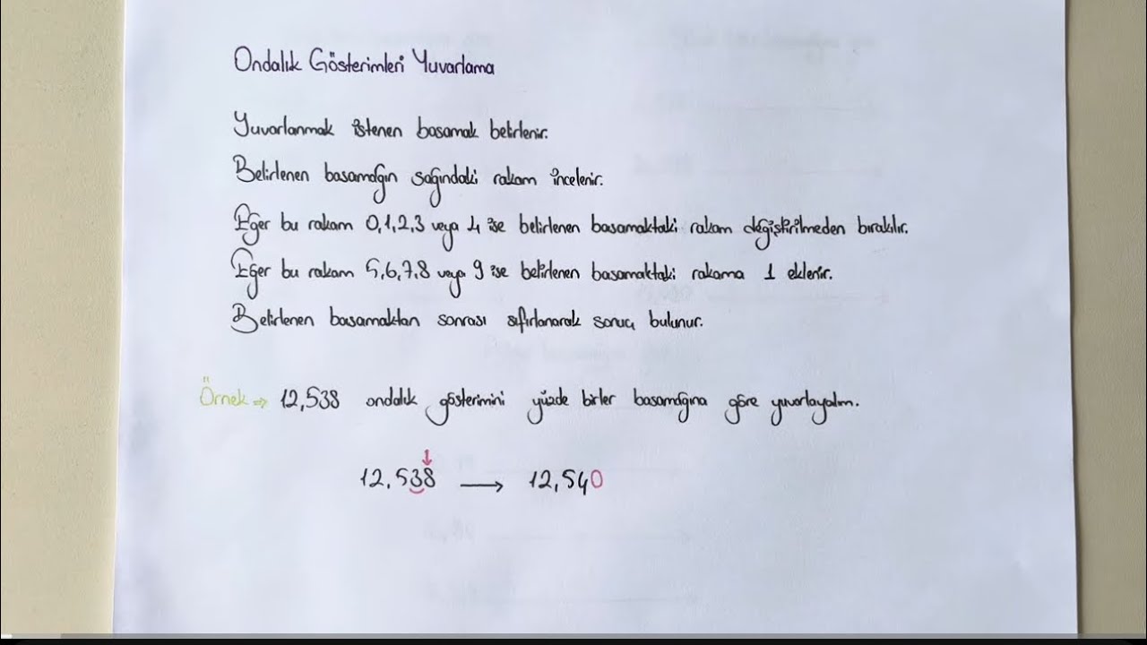 6. Sınıf Matematik Ondalık Gösterimlerde Yuvarlama ve Sıralama 