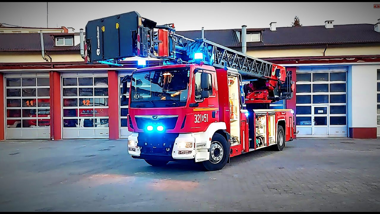 NOWA DRABINA W JRG 1 RZESZÓW - 321[R]51 MAN TGM 18.320 SD-42 / ROSENBAUER - PREZENTACJA WOZU