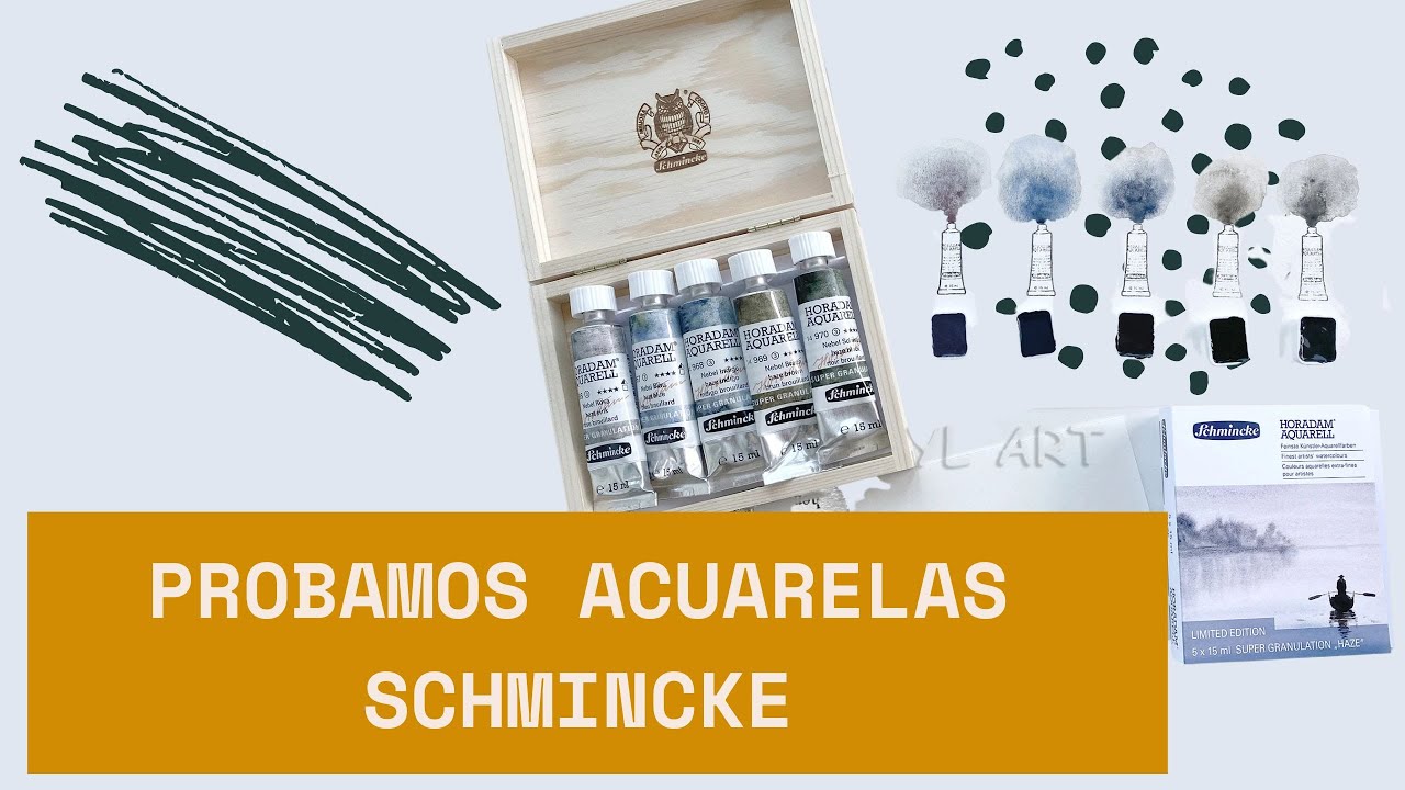Probando acuarelas granuladas Schmincke / Unboxing Schmincke granulated watercolors