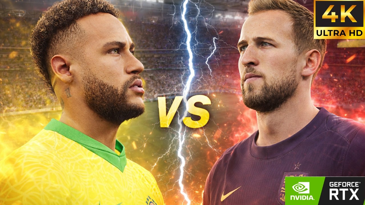 eFootball 2026 (PC) | Brazil Vs England | 4K 60FPS HDR Gameplay | ft. Kane & Neymar