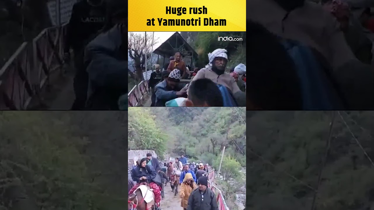 Char Dham Yatra: Huge rush of pilgrims at Yamunotri Dham for Darshan