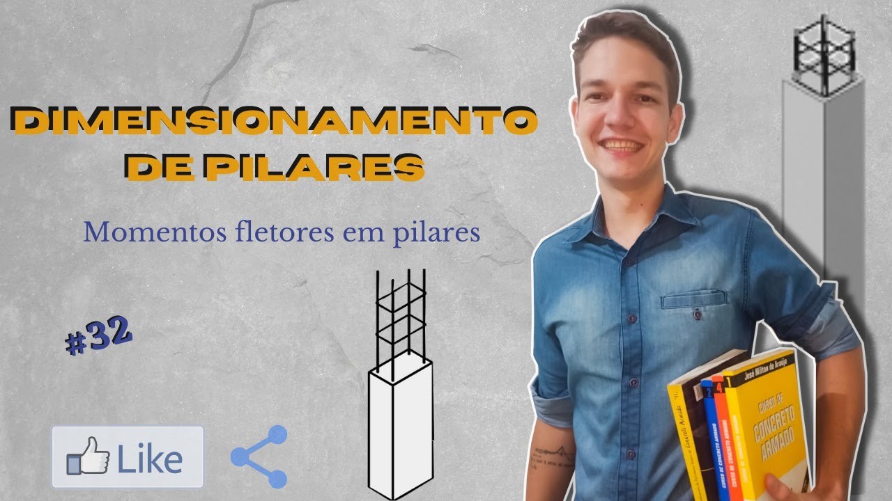 #032 - MOMENTOS FLETORES EM PILARES - DIMENSIONAMENTO DE PILARES - CONCRETO ARMADO