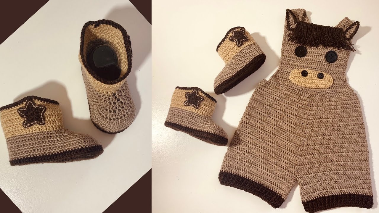 Pechera para bebe tejida a Crochet | Overol | peto | caballito 🎠 | 0-3 meses | Tejidos bebe