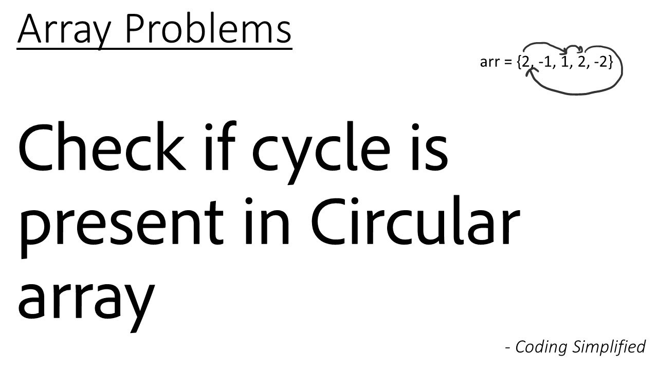 Array - 42: Check if cycle is present in Circular array