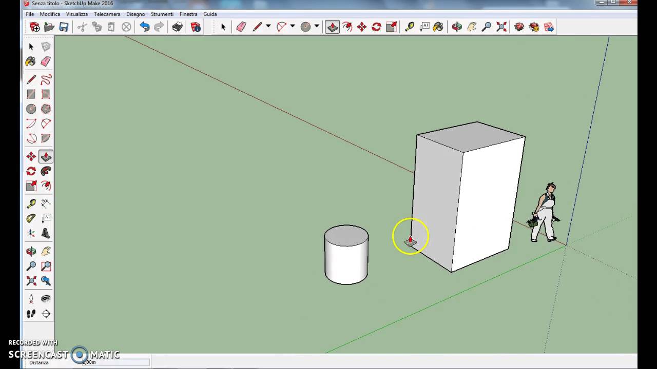 Tutoria SketchUp 3 - Realizzare semplici solidi geometrici (estrusione-rotazione)
