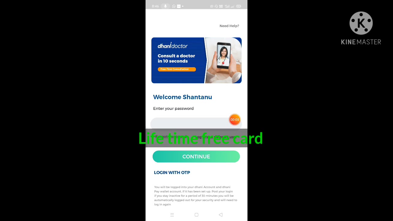 Dhani card active life time 2 % cashback