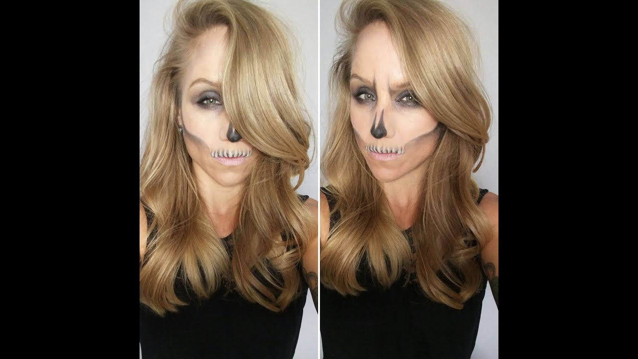 Half Skull Halloween Makeup Tutorial | Primp Powder Pout