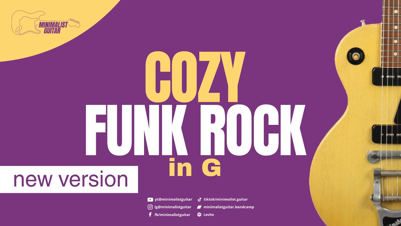 Cozy Funk Rock in G | Guitar Backing Track | 83 BPM