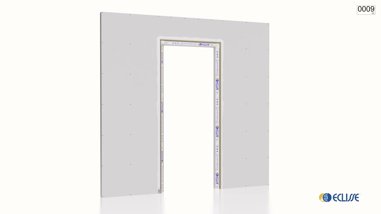 Montaggio telaio per porte inclinate - ECLISSE 40 versione assemblato per pareti cartongesso