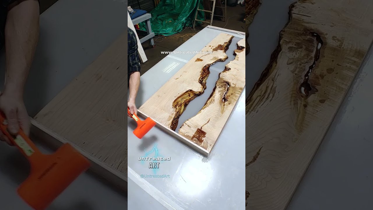 Making a Figured Maple Waterfall Coffee Resin River Table