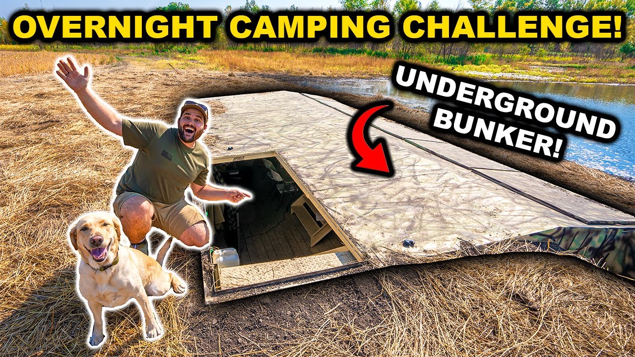 OVERNIGHT Camping INSIDE the Hunting BUNKER!!!