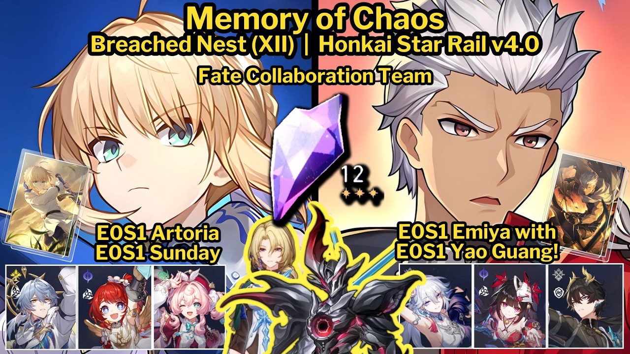 MoC 4.0 Stage 12 E0S1 Saber and E0S1 Archer with E0S1 Yao Guang Fate Collab | Honkai Star Rail v4.0