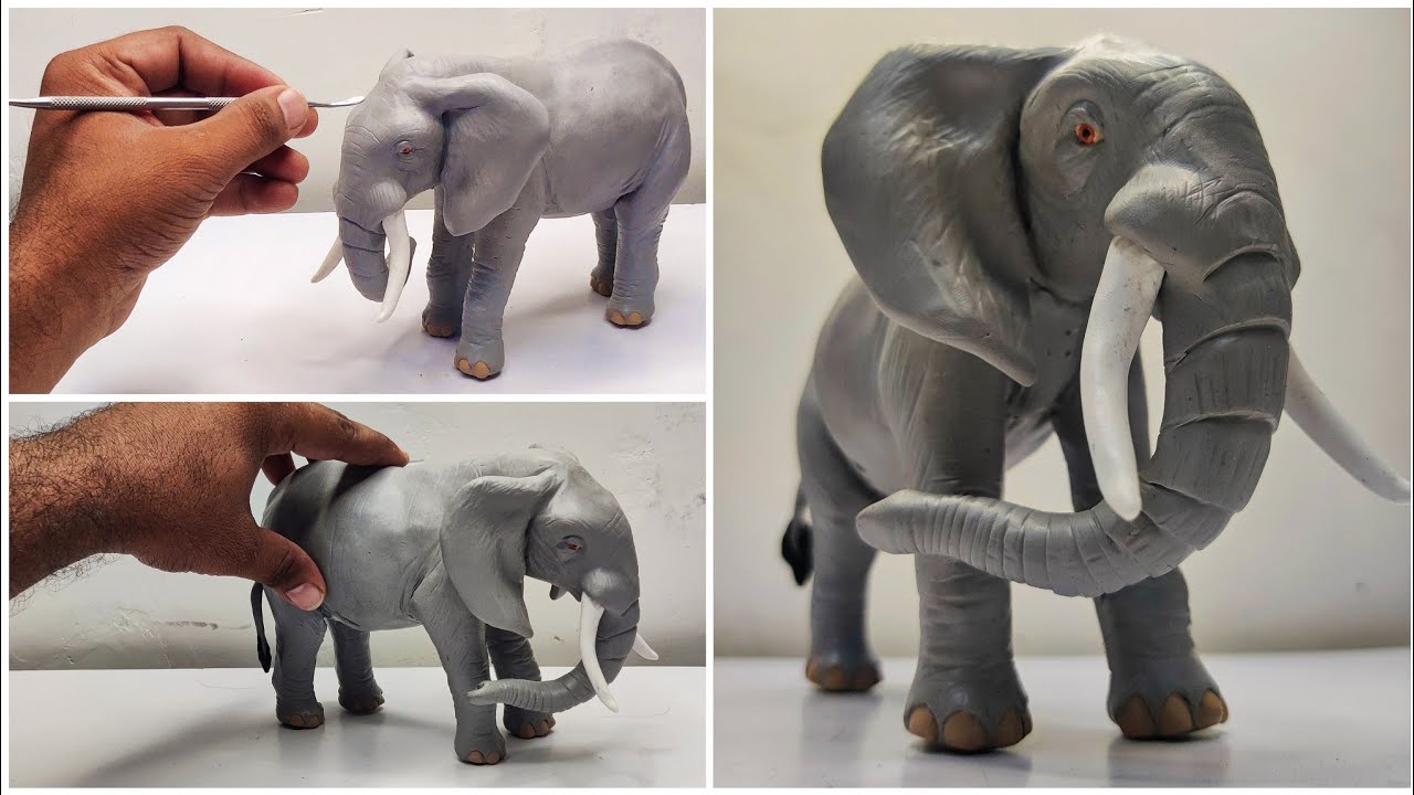 Clay Sculpting: Elephant || How To Make Animal With Clay || Clay Modelling || Clay Craft and Art