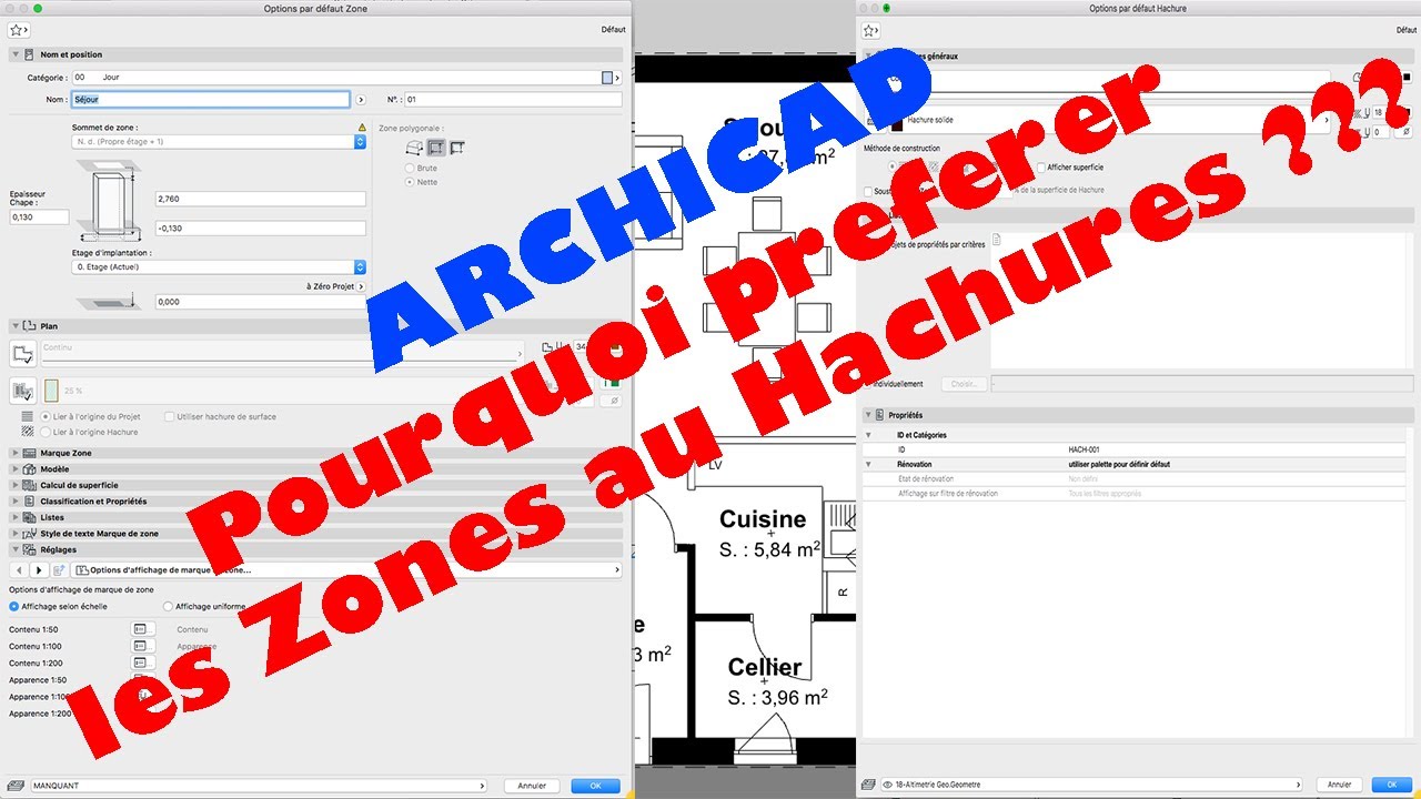 Archicad - Pourquoi préférer les Zones au Hachures ??