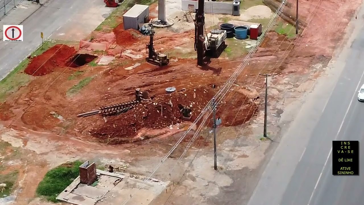 VIADUTO DO RIACHO FUNDO 1: DREONE FILMA OBRAS ESCAVAÇÕES 6 VAMOS_LET'S VOAR IMAGENS AÉREAS WORKS