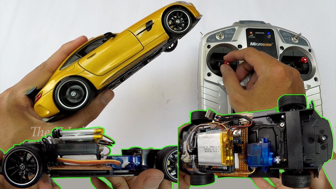 How to convert Mercedes AMG GT Welly FX 1/24 to RC Car