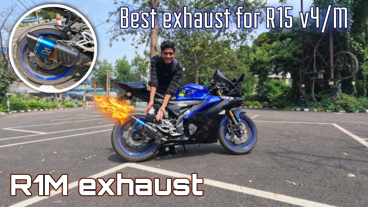 Best Modified Exhaust For R15 V4/M | Akrapovic R1M Exhaust BackFire 😱 | @V4riderNikhil #trending