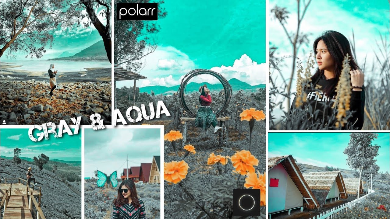 Cara edit foto pakai hp || Gray & Aqua || tutorial Polarr
