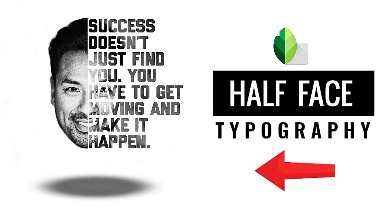 Text Portrait Effect Snapseed Tutorial | Half Face Text Typography Poster