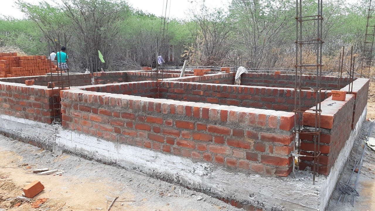 Amazing Construction-how to build a bricklaying basement wall step by step-using by sand and cement