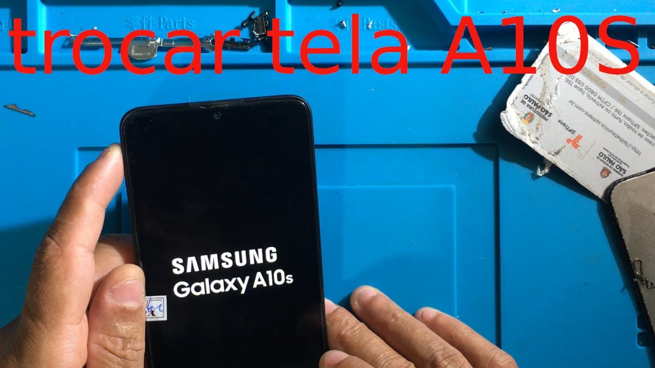 como trocar a tela  do samsung A10S  - frontal display e touch