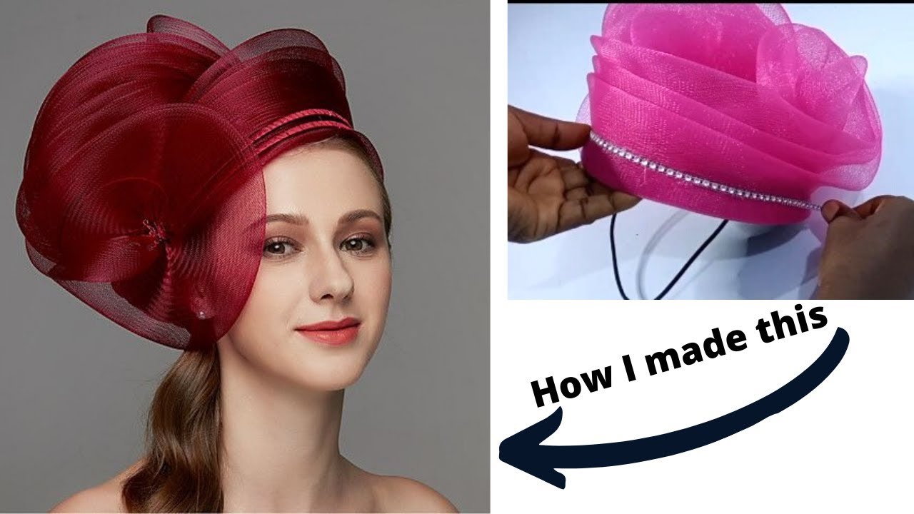 DIY Women Occasion Hat designed with crinoline   Hat making tutorial