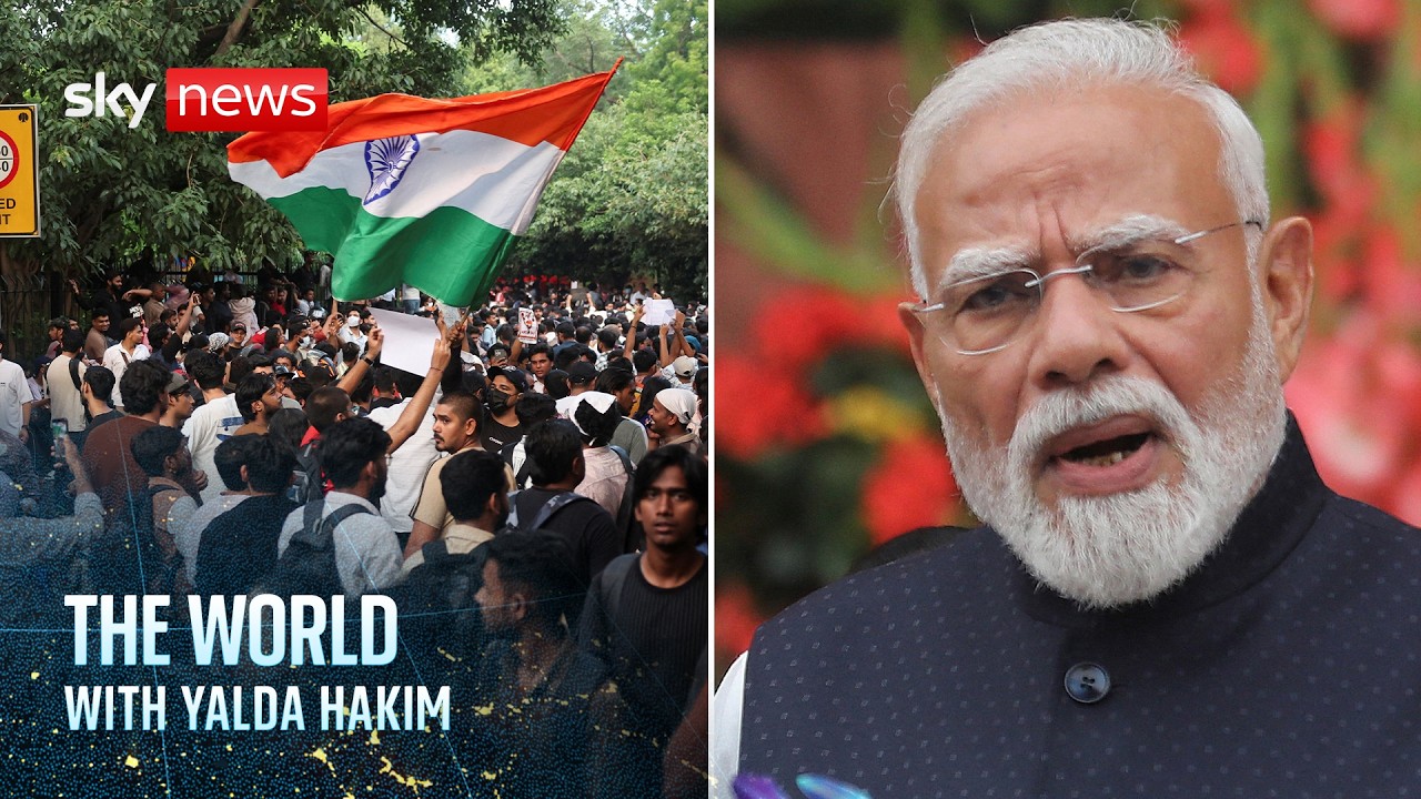 Indian PM Modi responds to 'Cockroach Janta Party' protests | The World with Yalda Hakim