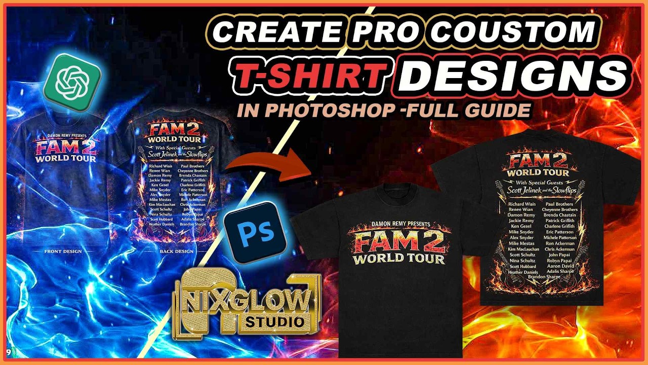 How To Create Professional Custom T-Shirt Designs in Photoshop | Full AI to Print Guide 2026