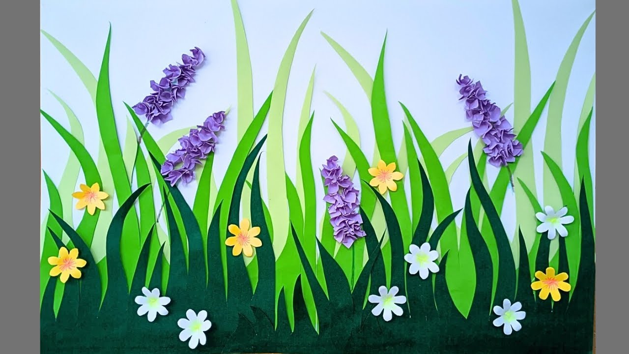 Membuat Karya Seni Aplikasi Taman Bunga dari Kertas | How to Make Application Art | DIY Paper Craft