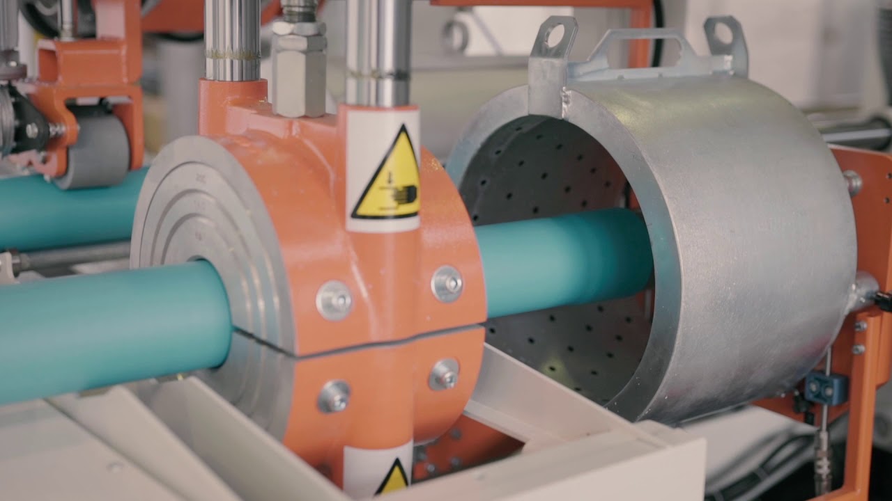uPVC pipes extrusion line range 63-220 mm, output 600 kg/h based on twin screw extruder