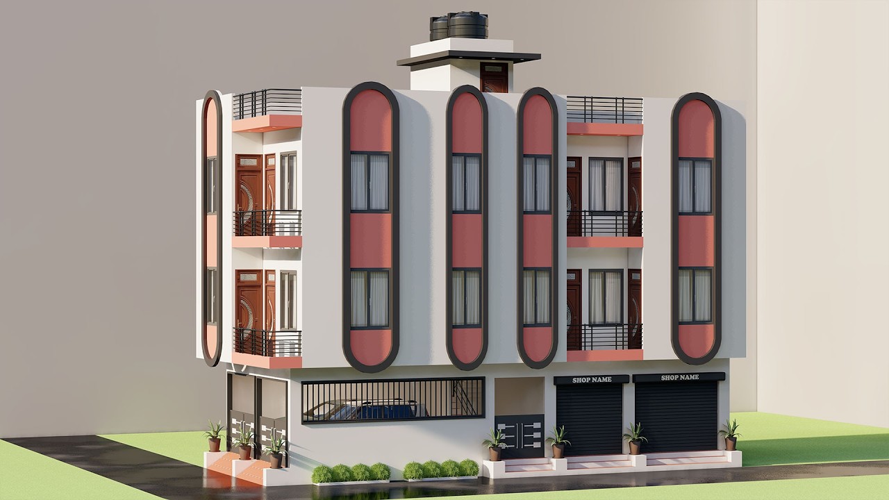 18x45 किराये के लिए दुकान और मकान का नक्शा ,Corner Shop With House Plan