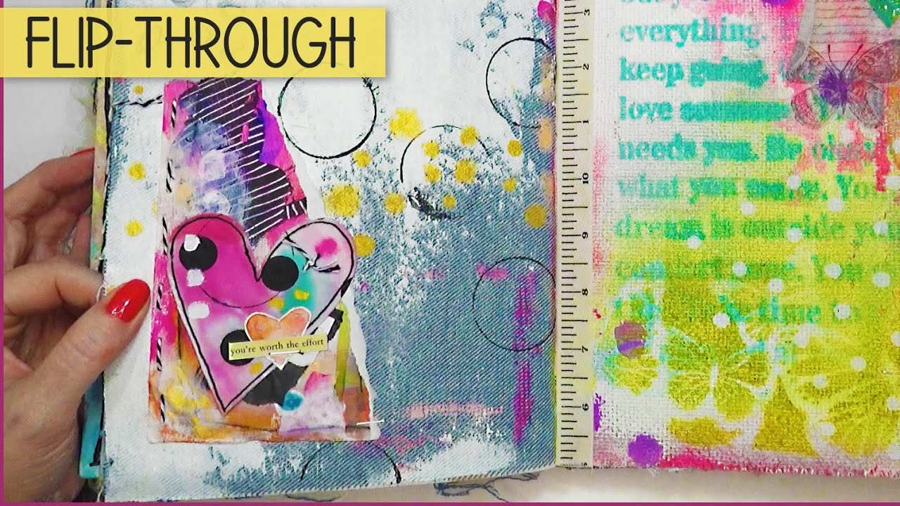 #artjournalflipthrough #dinawakleymedia