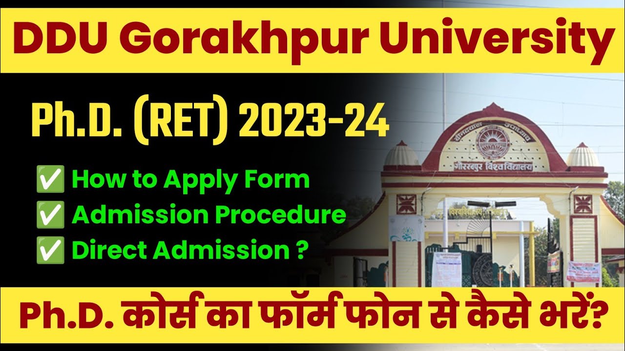 DDU PhD RET 2023-24 | How to Apply Online Registration Form | Gorakhpur University