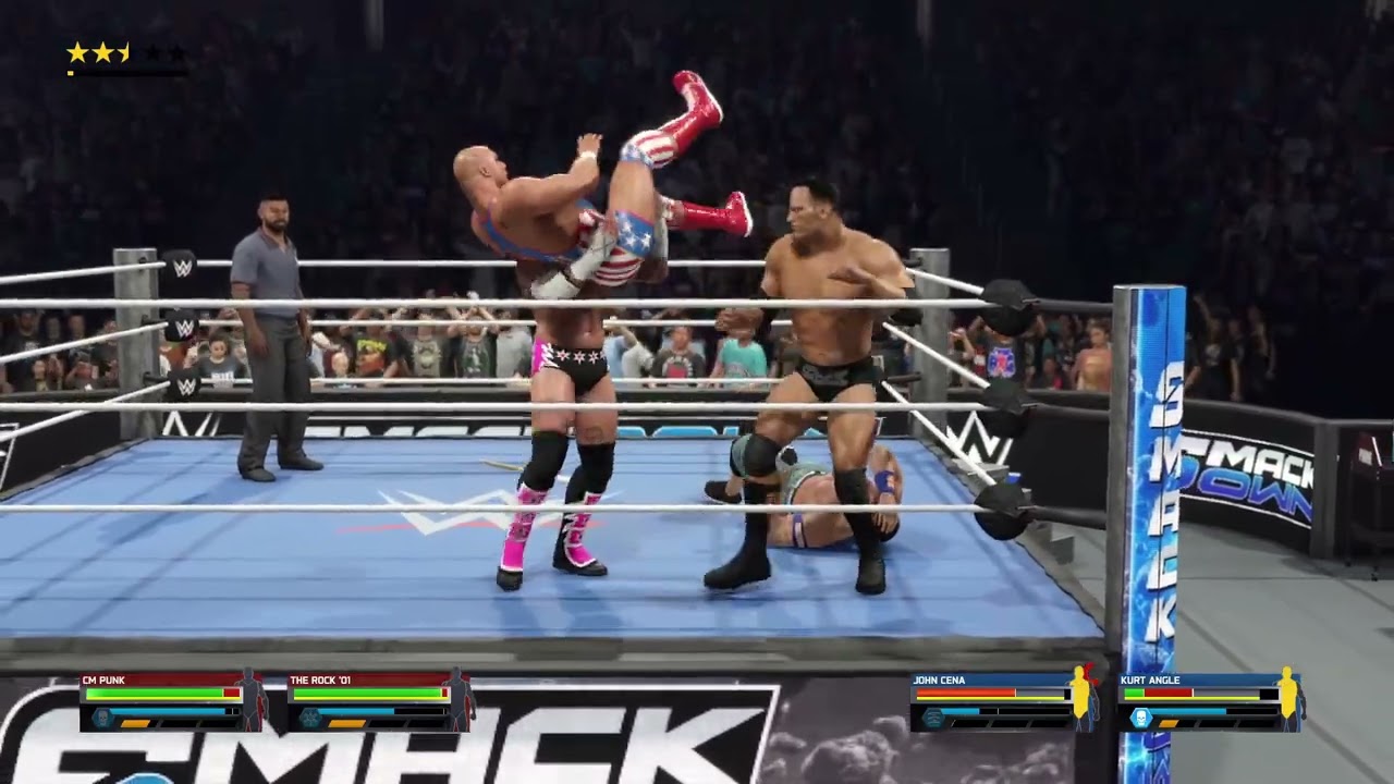 🎮 ЭПИЧЕСКИЙ МАТЧ ЗА ТИТУЛ КОМАНДНЫХ ЧЕМПИОНОВ WWE 2K25! Рок и Си Эм Панк против Сины и Энгла #yts...