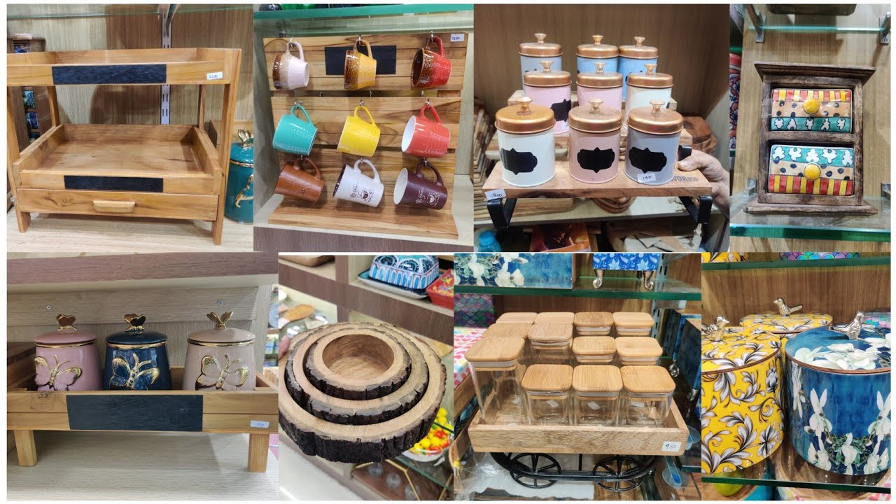 Omega Exclusive kitchen Spice Ceramic Jars Spice Glass Bottles Oil spray bottles  Wooden Storages