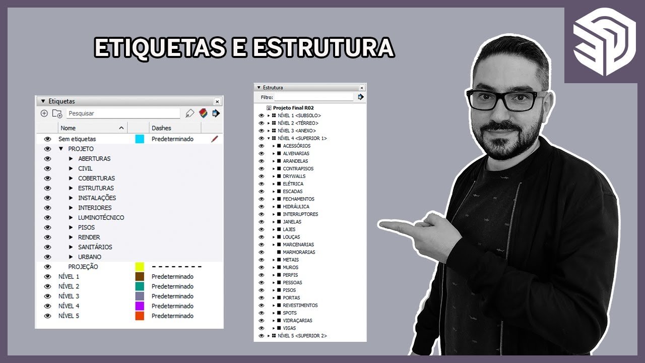 Etiquetas e estrutura - Tutoriais Avançados SketchUp