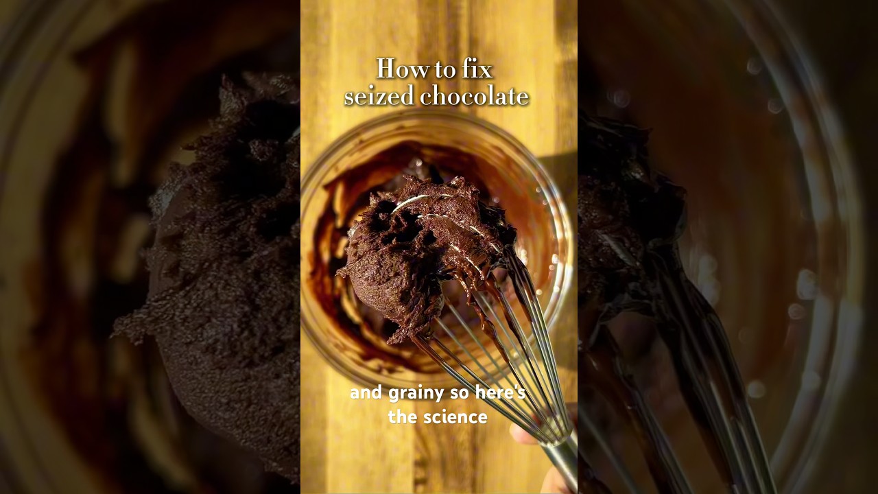 How to fix grainy thick melted chocolate (seized chocolate) #chocolate #foodscience