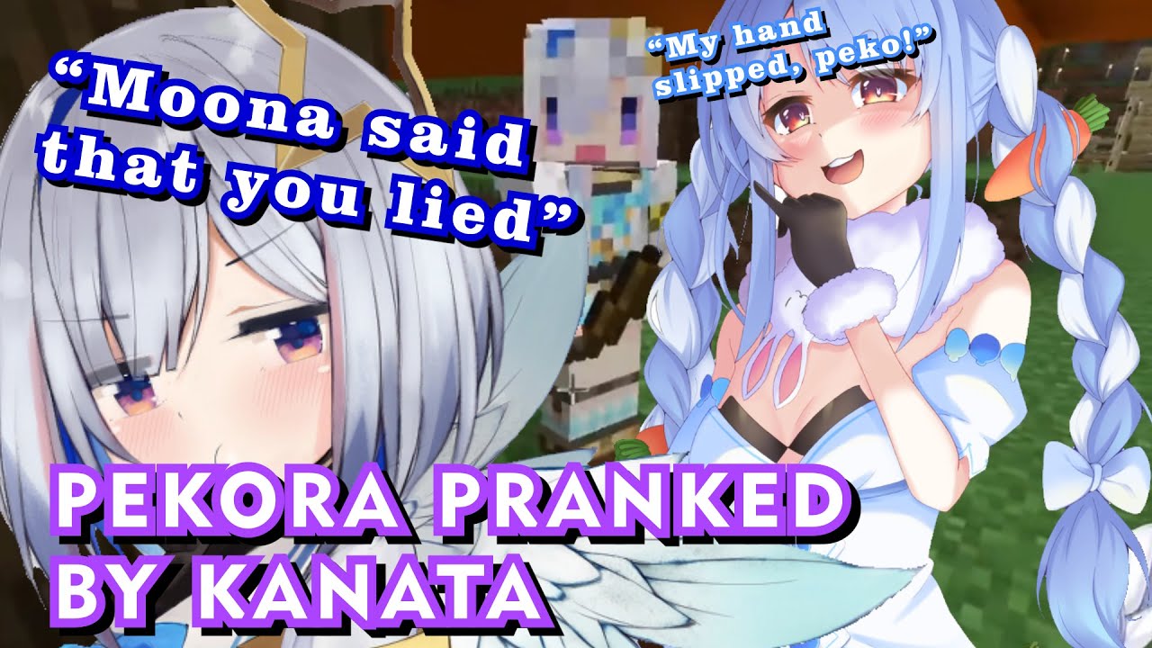 Pekora - Harassing The Gorilla Angel With A New Toy【Hololive | Usada Pekora x Amane Kanata x Moona】