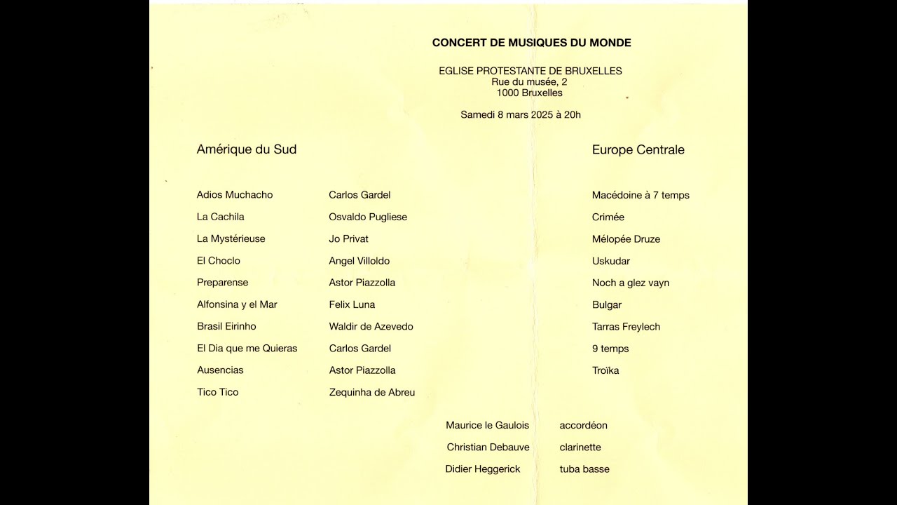 Concert de musiques du monde