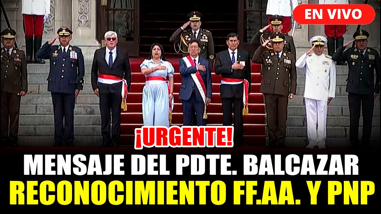 🔴MENSAJE DEL PDTE. BALCAZAR CEREMONIA DE RECONOCIMIENTO DE FF.AA. Y PNP