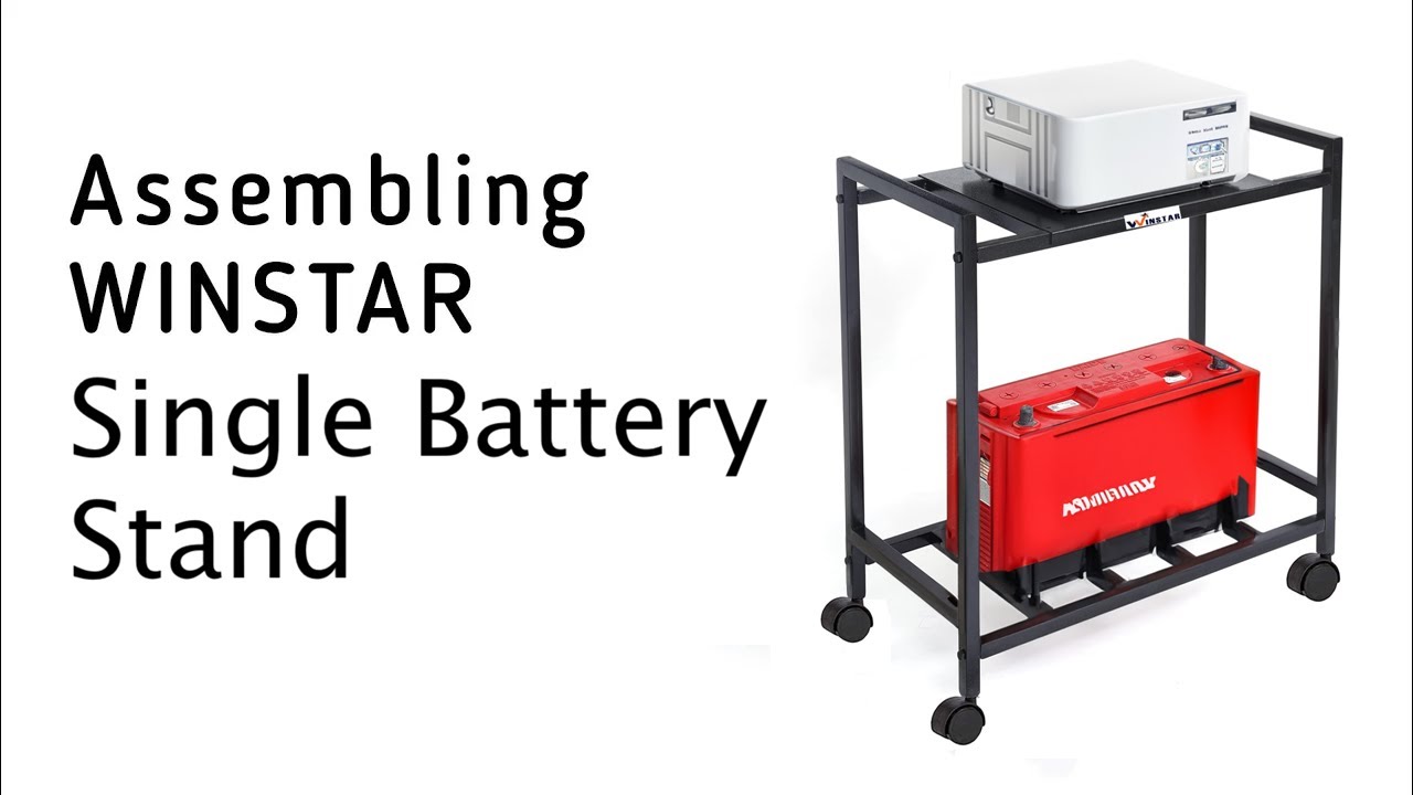 Assembling WINSTAR 2-Tier UPS Stand l  Metal Inverter Trolley with Wheels l Single Battery Stand