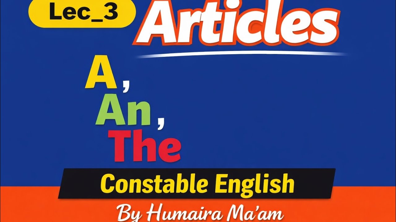 Articles (A,An,The) | JKSSB | Constable Exam |English