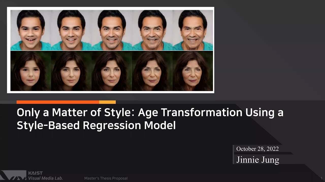 [VML Lab Seminar] Age Transformation Using a Style-Based Regression Model(Presenter: JJY)