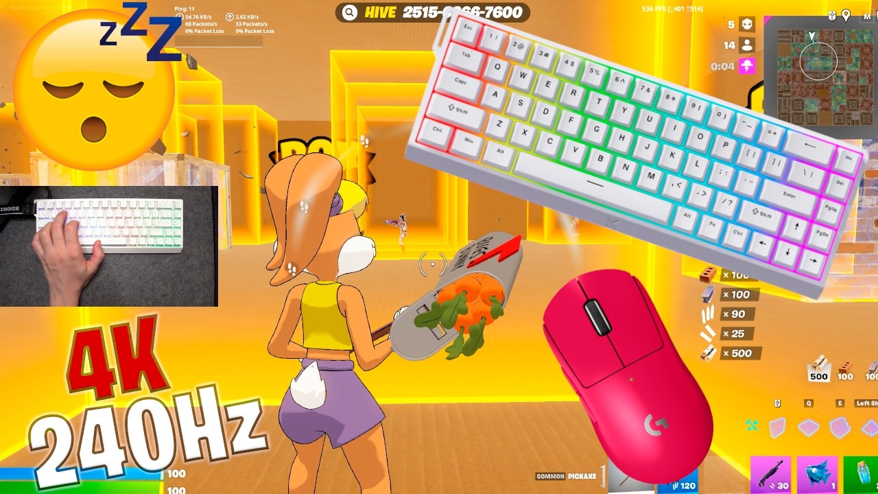 Mchose Ace68 Unboxing ASMR 😴 Box Fight Gameplay 📦 Satisfying Keyboard Fortnite 4K 240 FPS 🏆