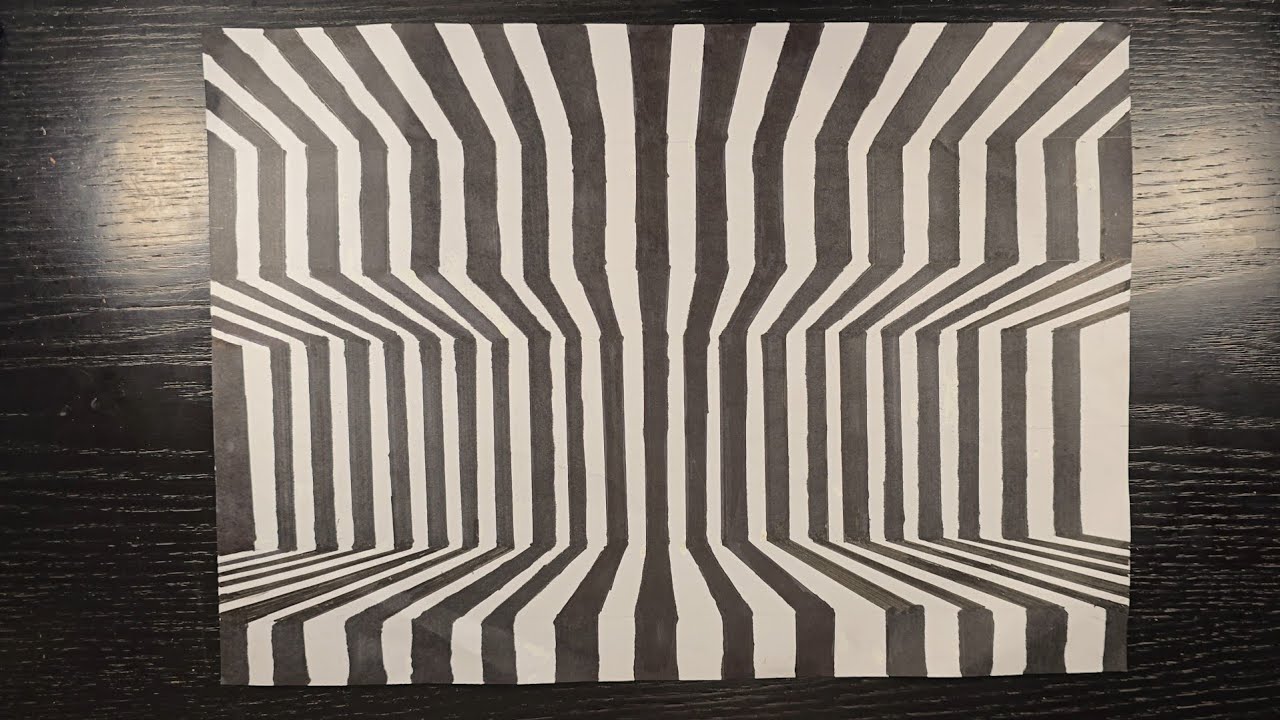 Tutoriel vidéo Pour effectuer Le travail de L'Op Art . Video tutorial to draw an optical illusion.