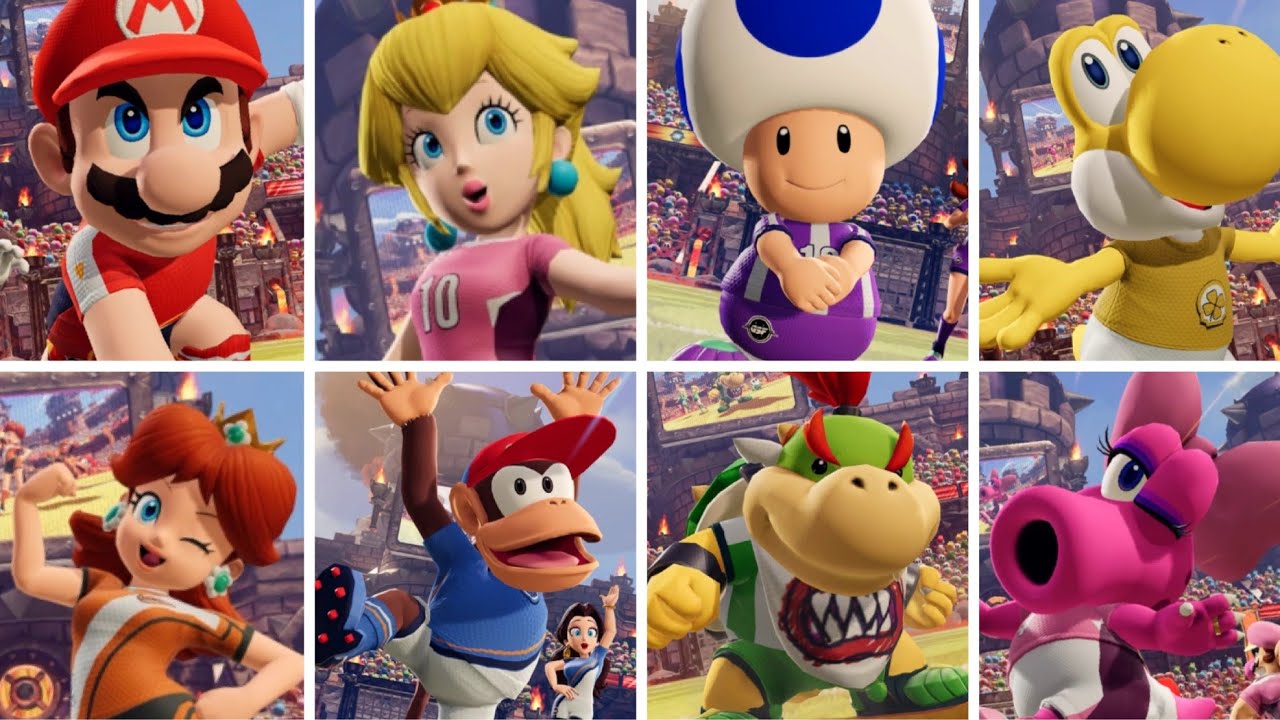 Mario Strikers: Battle League - All Character Intros (DLC Included)