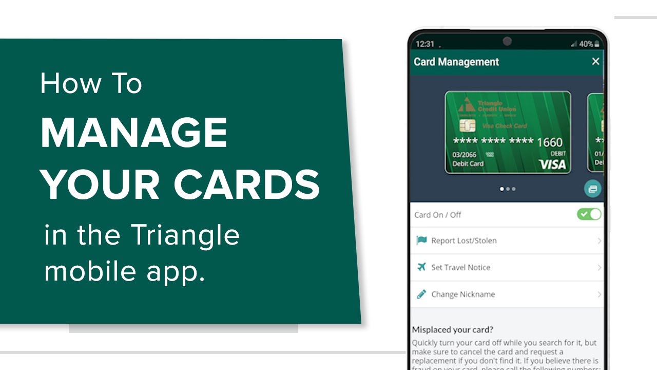 How to Manage Your Cards in Triangle's Mobile App