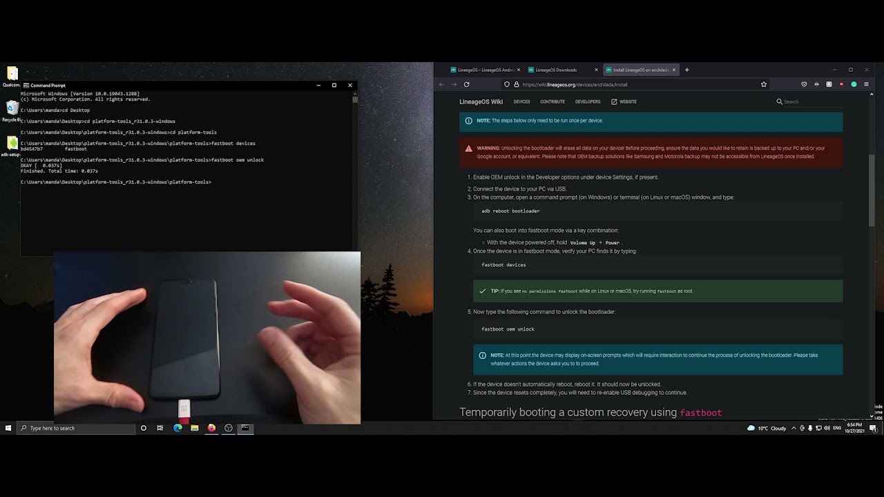 Пошаговое руководство по установке LineageOS (Lineage для microG) на OnePlus 6 (enchilada)