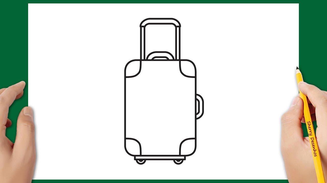 Como desenhar uma mala de viagem