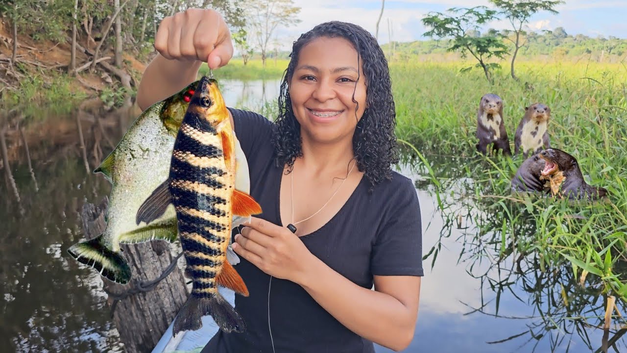 PESCA RIBEIRINHA, de cara com ONÇAS D'ÁGUA na Amazônia@GilTrindadeAm